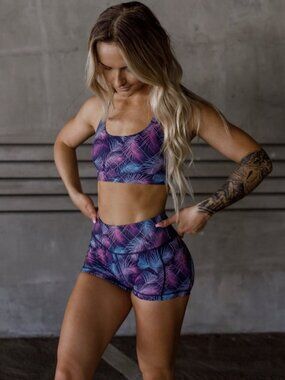 FeeeMeFightMe Palm Leaf Print Shorts